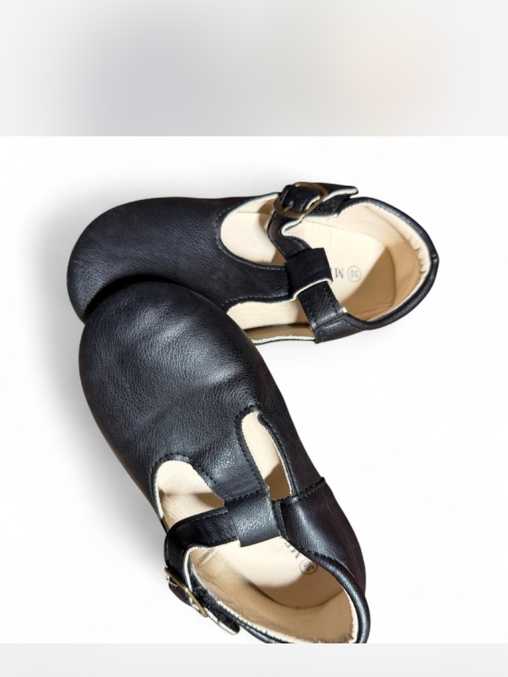 Kids Black Leather Mary Jane Shoes